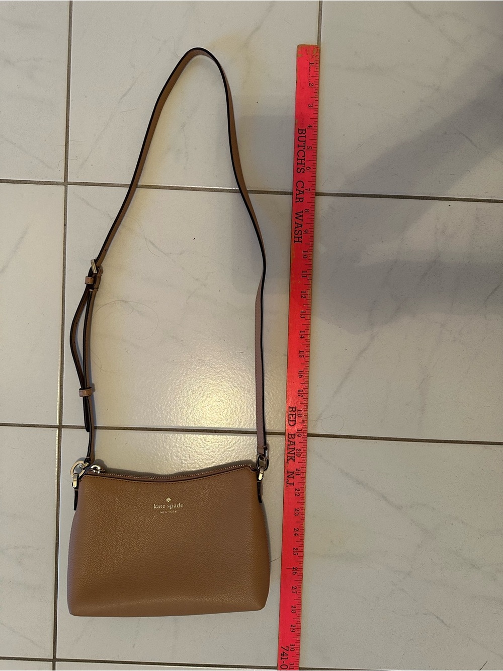 kate spade Tan Pebbled Leather Crossbody Bag